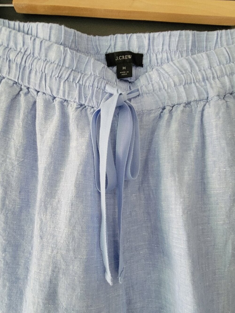 J.Crew french blue wide leg 100% linen pull on pants - Picture 7 of 7